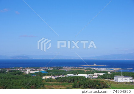 View of Omazaki and Hakodate city from Nishifukitukeyama Observatory, Oma Town, Aomori Prefecture 74904890