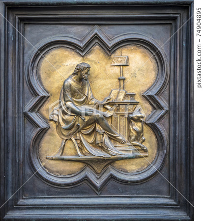 The fragment of copy of North Doors of Baptistery of San Giovanni, or Gates of Paradise, 15 century The fragment of copy of North Doors of Baptistery of San Giovanni, or Gates of Paradise, 15 century 74904895