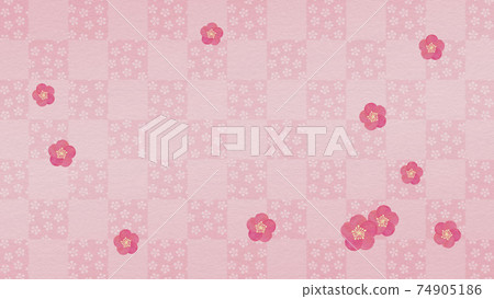 Plum blossom checkered pink Japanese style background material Plum blossom checkered pink Japanese style background material 74905186