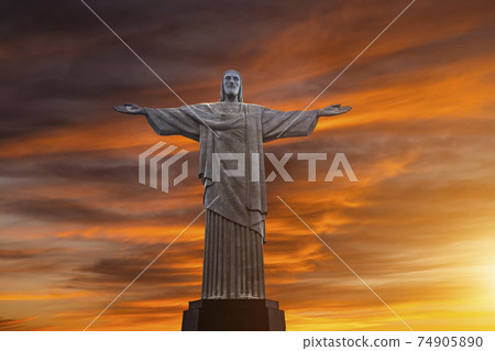 Beautiful panorama of Rio de Janeiro at twilight, Brazil. Corcovado Beautiful panorama of Rio de Janeiro at twilight, Brazil. Corcovado 74905890