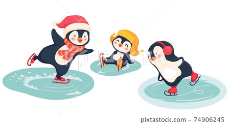 Penguin ice skating Penguin ice skating 74906245