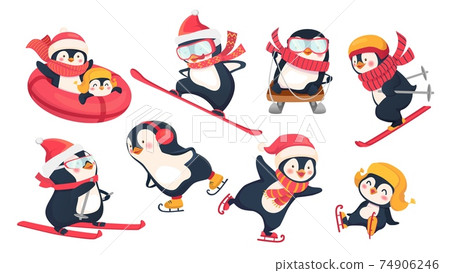 active penguins in winter active penguins in winter 74906246