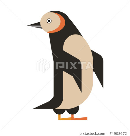 Penguin Aquatic Bird Geometric Icon in Flat Penguin Aquatic Bird Geometric Icon in Flat 74908672