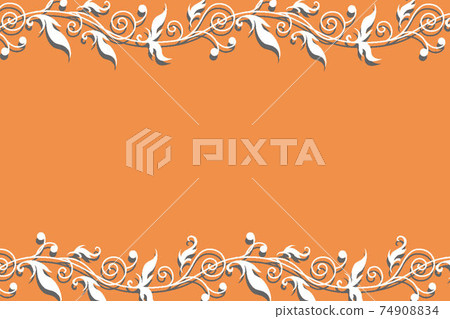 橙色圖案框架 74908834