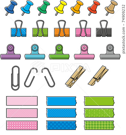 A set of pins, clips, and masking tape that can be used on the corners (plate misalignment) 74909232