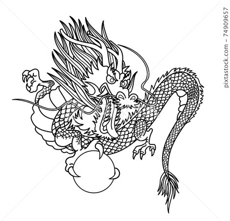 Dragon-Dragon-Line art Dragon-Dragon-Line art 74909657