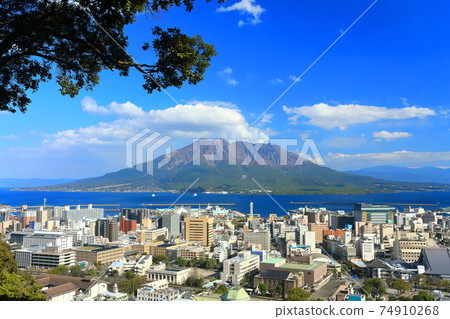[鹿兒島縣]從城山公園展望台眺望的櫻島 74910268
