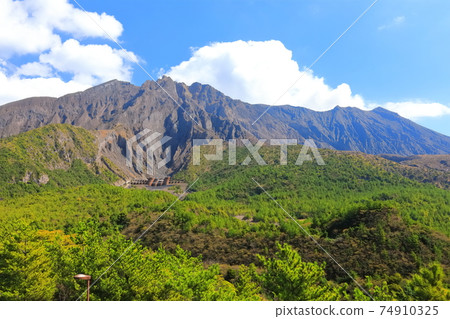 [鹿兒島縣]湯平平天文台看到的櫻島 74910325