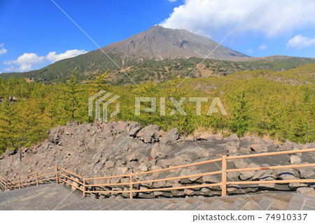 [鹿兒島縣]從有村熔岩天文台看到的櫻島 74910337