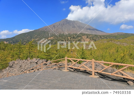 [鹿兒島縣]從有村熔岩天文台看到的櫻島 74910338