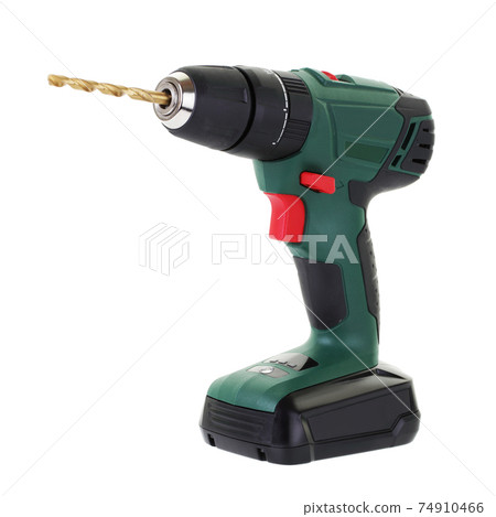 Power drill screwdriver isolated on white with clipping path 74910466