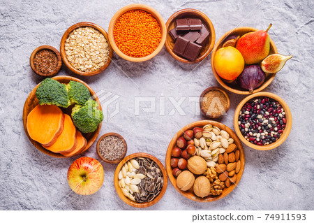 Products rich in fiber. Healthy diet food. 74911593