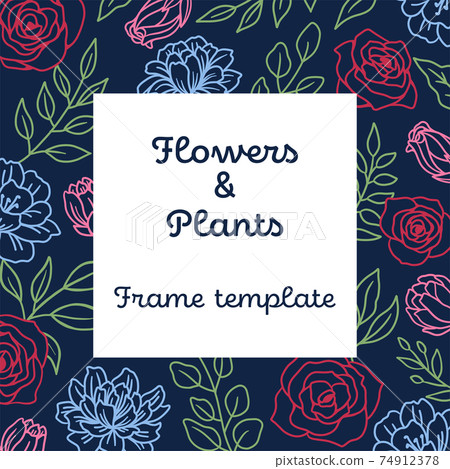 Flower and plant frame template Flower and plant frame template 74912378