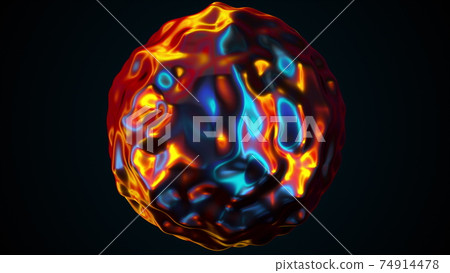 Fluid iridescent blob with a bumpy surface, computer generated, 3d rendering abstract background Fluid iridescent blob with a bumpy surface, computer generated, 3d rendering abstract background 74914478