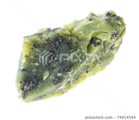 raw Lizardite stone on white 74914544