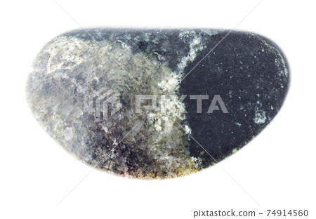 tumbled Olivinite (Dunite) stone on white 74914560