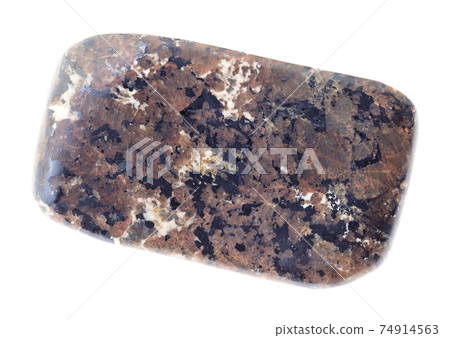 tumbled spreusteined Urtite stone on white tumbled spreusteined Urtite stone on white 74914563