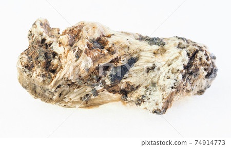 Perovskite in rough Clinochlore stone on white 74914773