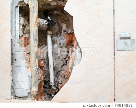 view of steel and composite pipes when repairing view of steel and composite pipes when repairing 74914851