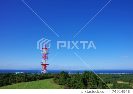 View toward Hakodate City from Oma Town, Shimokita District, Aomori Prefecture 74914948