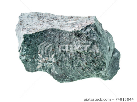 unpolished tinguaite rock cutout on white unpolished tinguaite rock cutout on white 74915044
