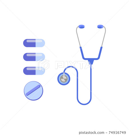 Pills With Stethoscope Composition 74916749