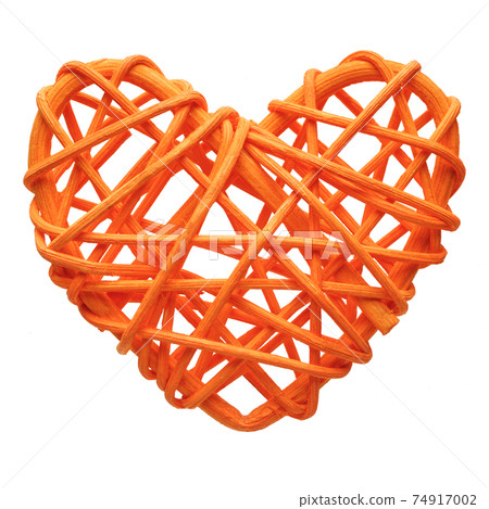 Orange heart, wicker decoration Orange heart, wicker decoration 74917002