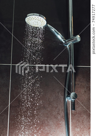 shower with flowing water 74917277