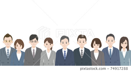Business office worker fellow colleague male and female upper body illustration material Business office worker fellow colleague male and female upper body illustration material 74917288