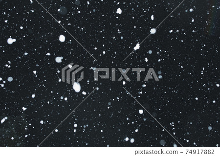 snowing with snowflakes on black background 74917882