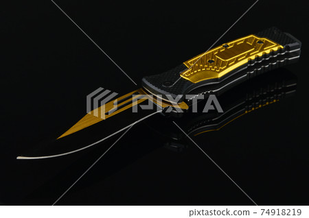 Black and Gold Pocket Knife 74918219