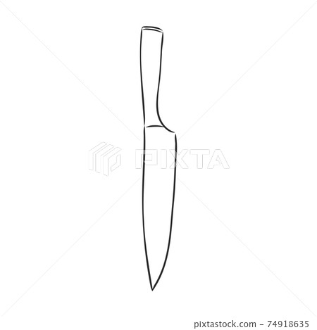 knife kitchen sketch. vector illustration. knife, vector sketch 74918635
