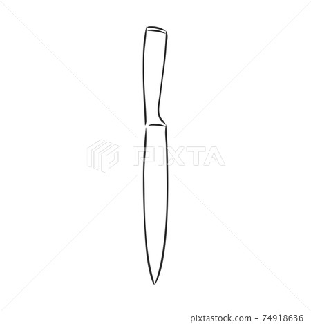 knife kitchen sketch. vector illustration. knife, vector sketch 74918636