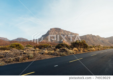 road to the Mount Teide volcano in Tenerife, Spain 74919029