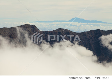 Landscape of clouds, Roque de los Muchachos, Canary Islands. Landscape of clouds, Roque de los Muchachos, Canary Islands. 74919852