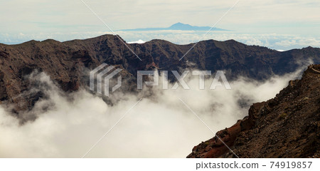 Landscape of clouds, Roque de los Muchachos, Canary Islands. Landscape of clouds, Roque de los Muchachos, Canary Islands. 74919857