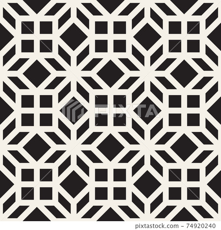 Vector seamless pattern. Repeating geometric cross lines. Abstract lattice background design. Vector seamless pattern. Repeating geometric cross lines. Abstract lattice background design. 74920240