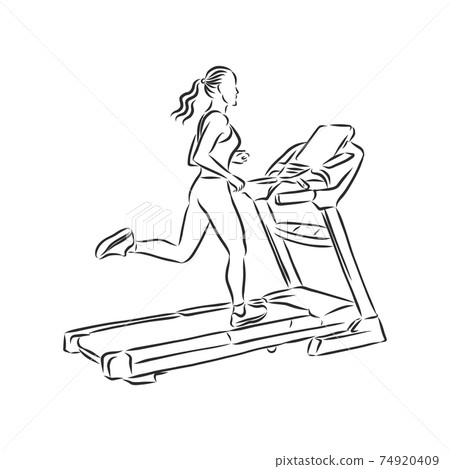 sports trainer ,treadmill, vector sketch illustration. Treadmill doodle style sketch illustration hand drawn vector sports trainer ,treadmill, vector sketch illustration. Treadmill doodle style sketch illustration hand drawn vector 74920409