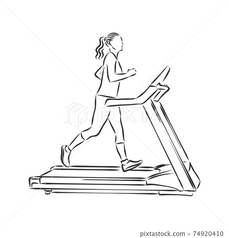 sports trainer ,treadmill, vector sketch illustration. Treadmill doodle style sketch illustration hand drawn vector sports trainer ,treadmill, vector sketch illustration. Treadmill doodle style sketch illustration hand drawn vector 74920410