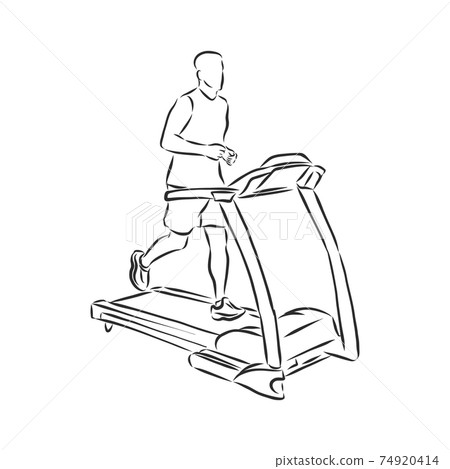 sports trainer ,treadmill, vector sketch illustration. Treadmill doodle style sketch illustration hand drawn vector sports trainer ,treadmill, vector sketch illustration. Treadmill doodle style sketch illustration hand drawn vector 74920414