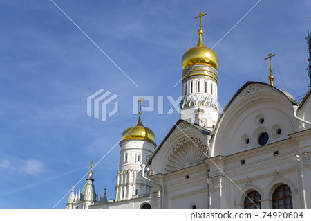 Ivan the Great Bell Tower (Kolokolnya Ivana Velikogo). Inside of Moscow Kremlin, Russia (day). Ivan the Great Bell Tower (Kolokolnya Ivana Velikogo). Inside of Moscow Kremlin, Russia (day). 74920604