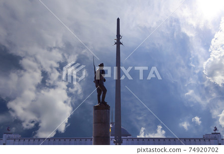 War memorial in Victory Park on Poklonnaya Hill (Gora), Moscow, Russia. The memorial complex constructed in memory of those who died during the Great Patriotic war 74920702