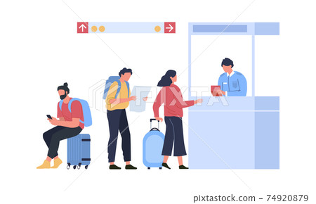 Queue for passport control, concept travel and vacation Queue for passport control, concept travel and vacation 74920879