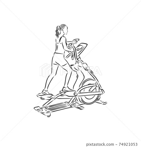 Hand drawn treadmill doodle. Sketch sports equipment and simulators, icon. Decoration element. Isolated on white background. Vector illustration. sports simulator vector sketch illustration Hand drawn treadmill doodle. Sketch sports equipment and simulators, icon. Decoration element. Isolated on white background. Vector illustration. sports simulator vector sketch illustration 74921053