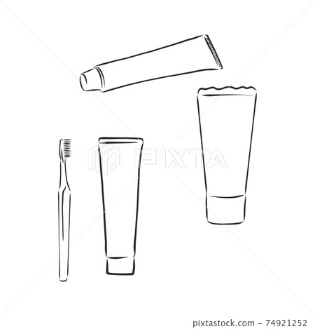 Teeth cleaning set. Instruments for oral hygiene. Hand-drawn illustration converted to vectors. toothbrush and toothpaste vector sketch illustration Teeth cleaning set. Instruments for oral hygiene. Hand-drawn illustration converted to vectors. toothbrush and toothpaste vector sketch illustration 74921252