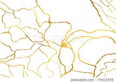 Gold kintsugi design isolated on white... - Stock Illustration [74922359] -  PIXTA