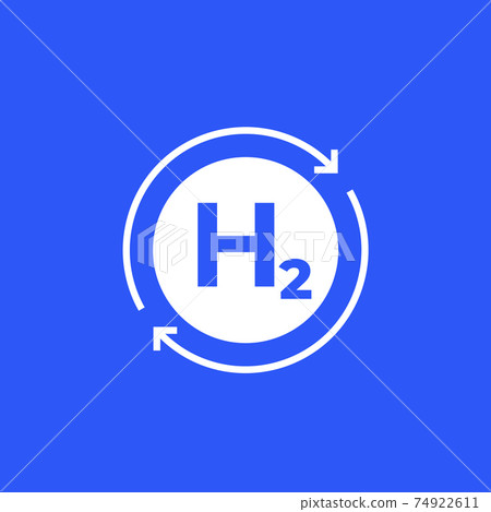 hydrogen energy icon with arrows hydrogen energy icon with arrows 74922611