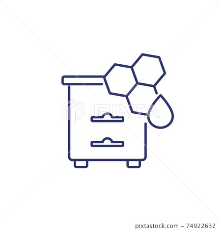 Hive and honey, honeycomb line icon, vector Hive and honey, honeycomb line icon, vector 74922632
