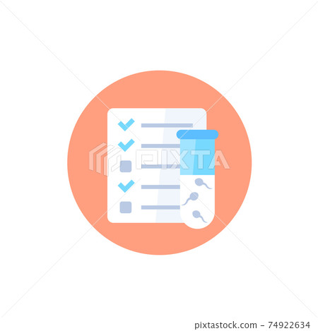 sperm test results icon with tube, vector sperm test results icon with tube, vector 74922634