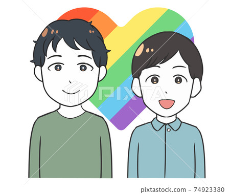 Homosexual couple gay iridescent heart 74923380